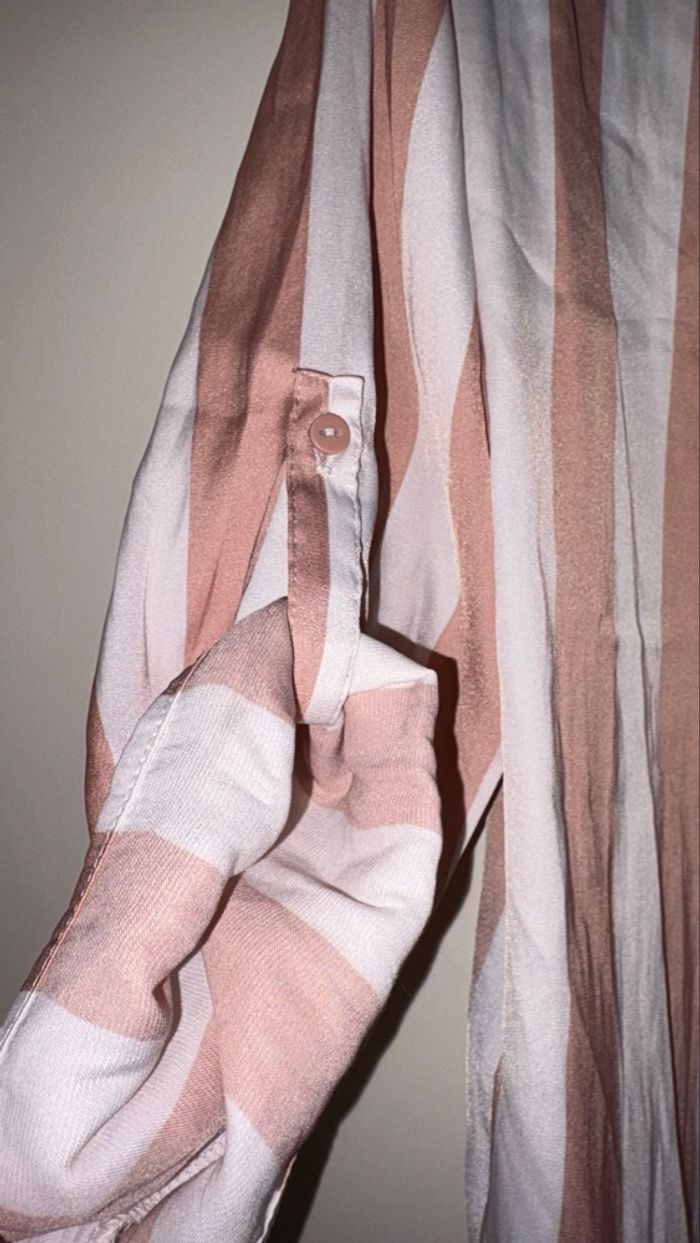 Blouse rose et blanche rayée femme XL - photo numéro 5
