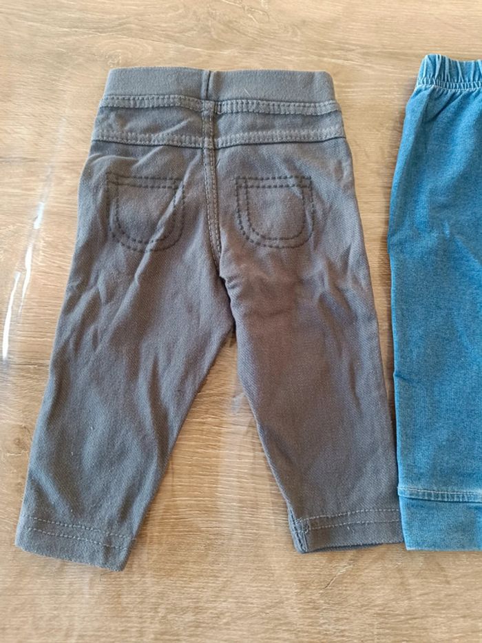 Lot 2 petit pantalons leggings garçon 6 mois - photo numéro 2
