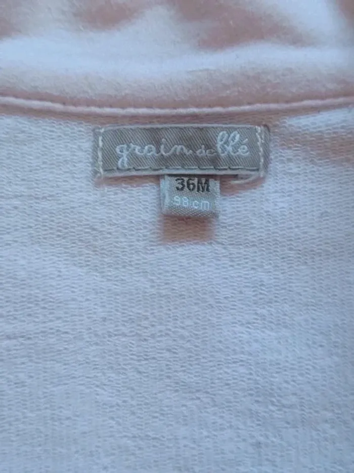 Gilet zippé rose Z Grain de blé 36 mois - photo numéro 2