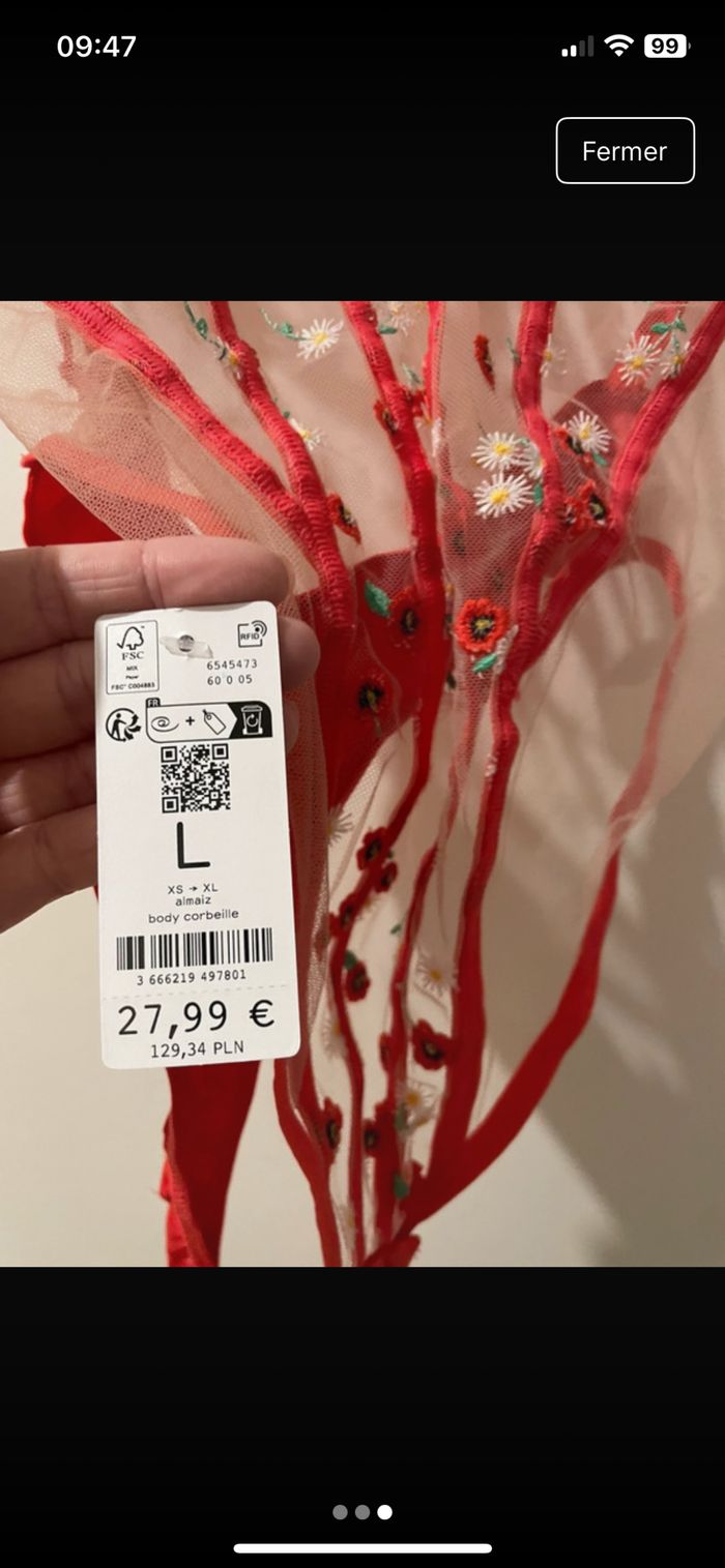 Body en dentelle fleurs - photo numéro 3