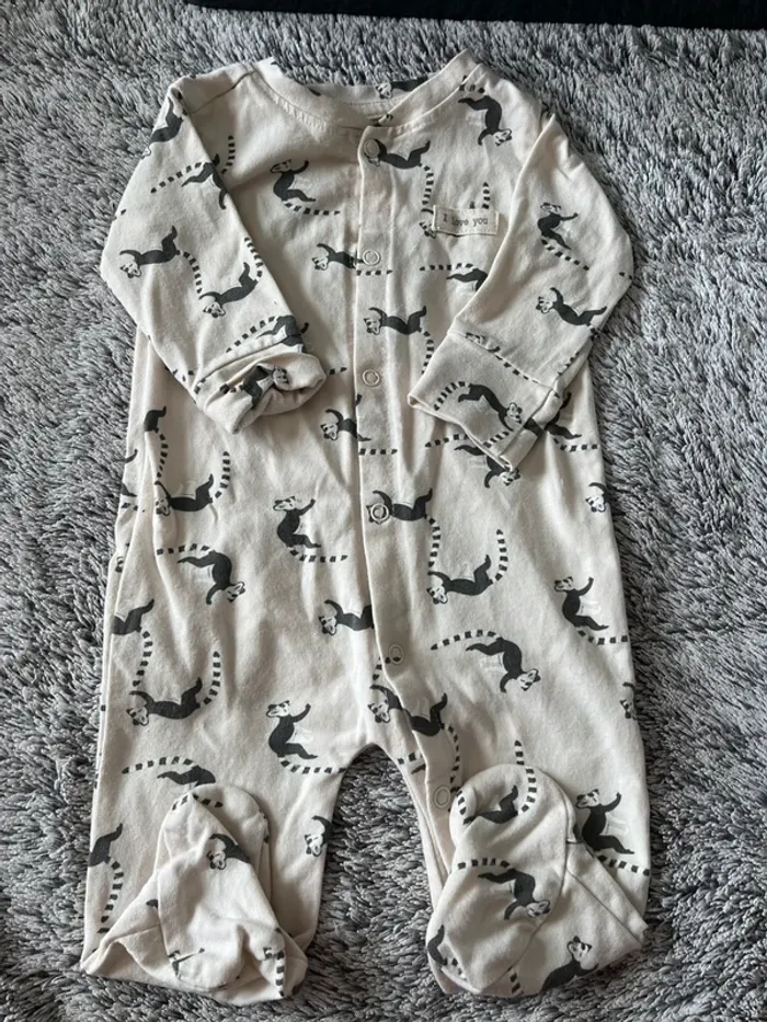 Lot Pyjamasgrenouillères coton 3 mois - photo numéro 2