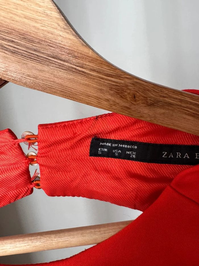 Robe dos dénudé orange rougeâtre sans manches S Zara - photo numéro 3