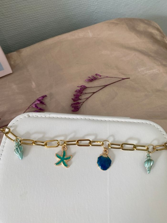 Bracelet en acier inoxydable avec pendentif style mer - photo numéro 3