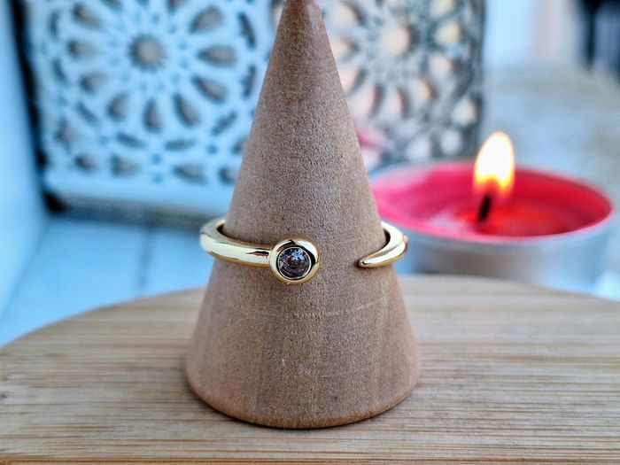 Bague ouverte avec strass design Réglable, Bague de fiançailles pour femmes, Cadeau pour elle