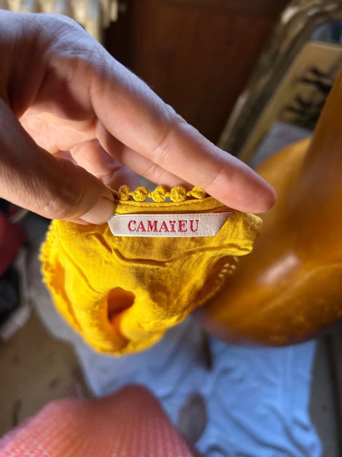 Top moutarde léger manches courtes - photo numéro 5