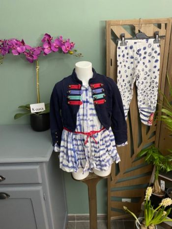 Robe gilet intégré + legging 8 ans Catimini