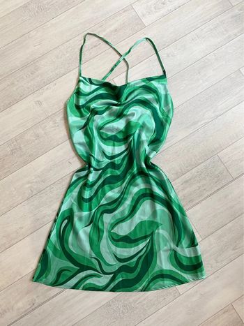Robe motifs à bretelle vert vintage Y2k