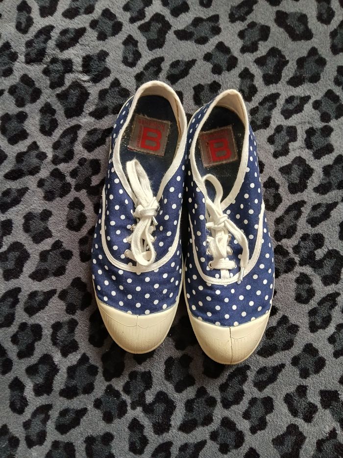 Tennis Bensimon B79 à pois blancs 37