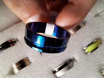 Bague acier inoxydable arc en ciel