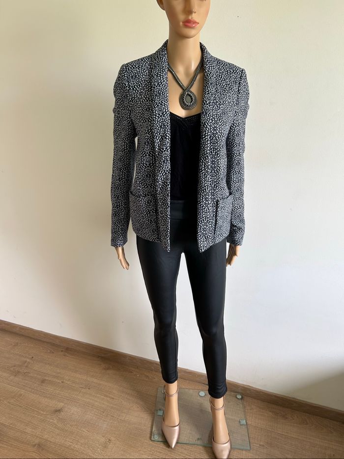 Blazer bleu marine et blanc See U Soon taille 2 TBE - photo numéro 3