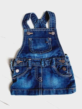 Vêtement bébé fille robe salopette jean Kitchoun 1 mois