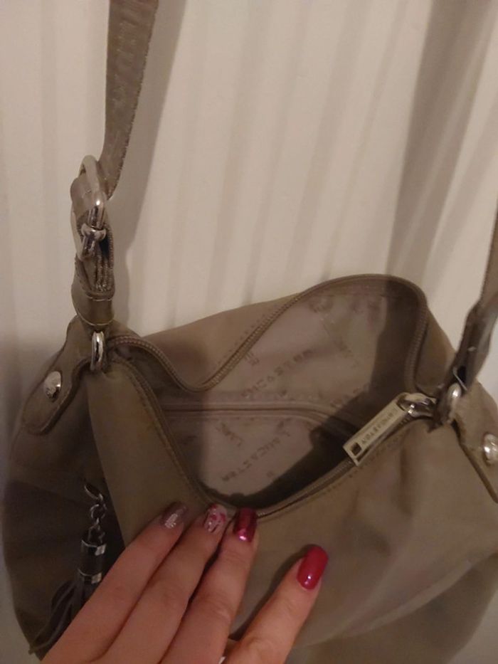 Sac bandoulière lancaster gris beige - photo numéro 5