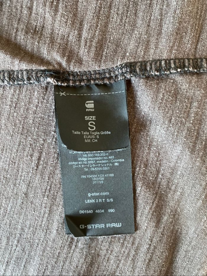 T-shirt G-Star originals marron chiné grège taille S - photo numéro 6