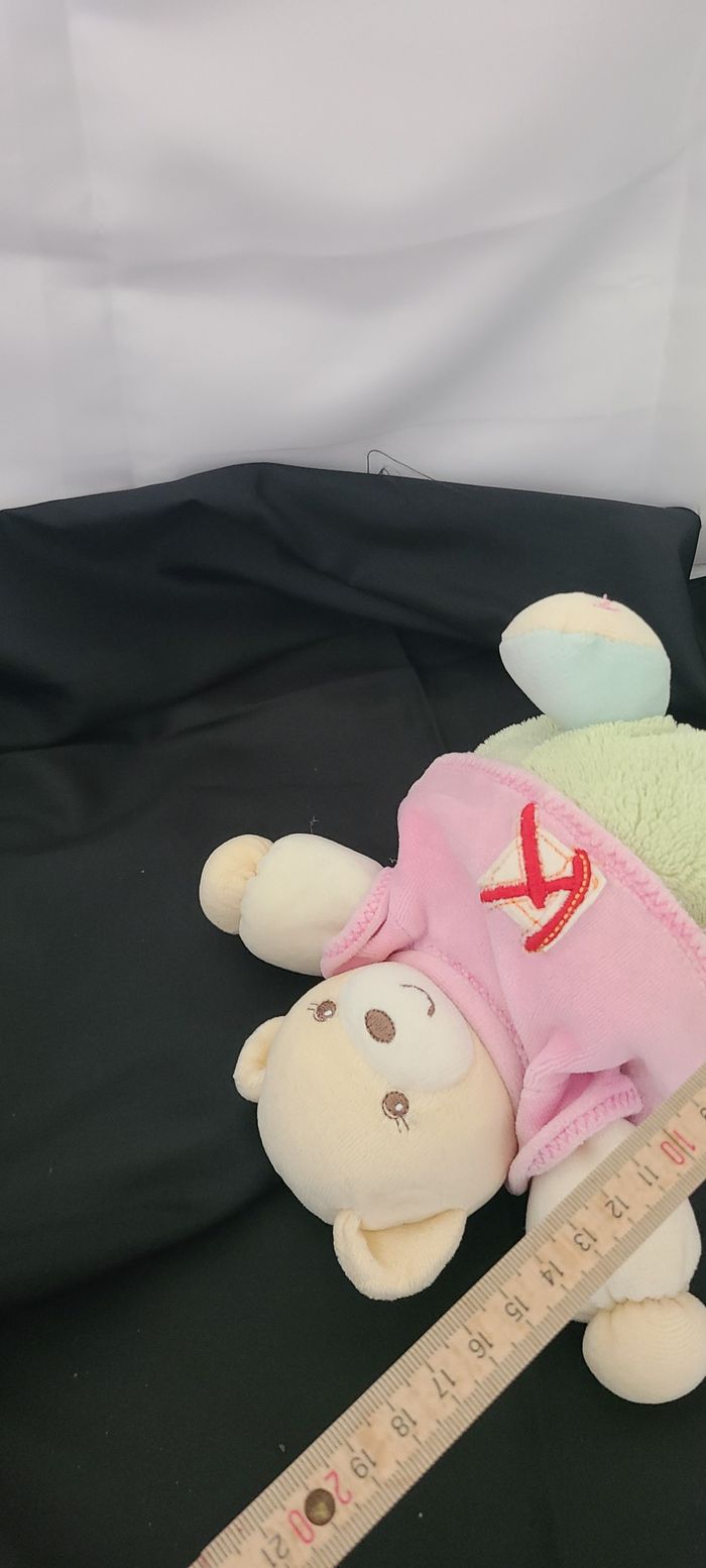 Doudou Ours Boule Rose et Vert Gilet K Kaloo - photo numéro 4