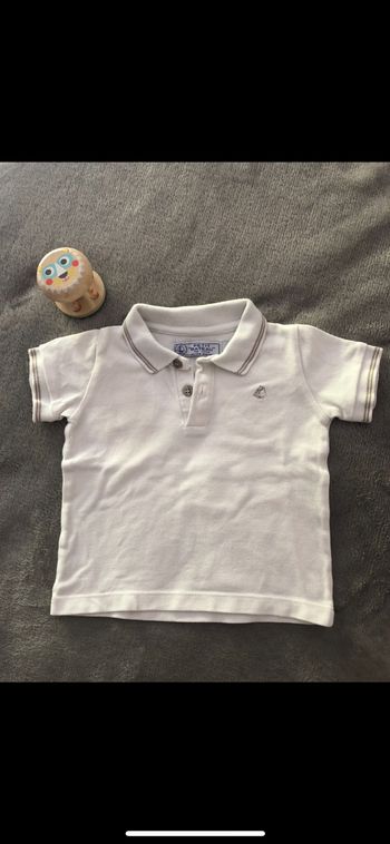 Polo blanc Petit Bateau 18 mois