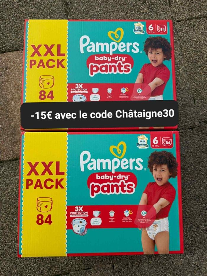 Deux carton de couche Pampers xxl taille 6 culotte