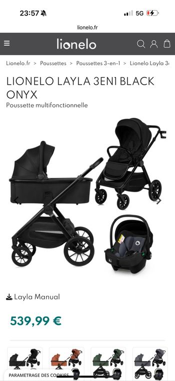 Poussette lionelo Layla full black