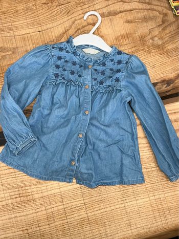 Chemise Primark taille 2-3 ans 2 3 24-36 mois bleu en jean fleurs