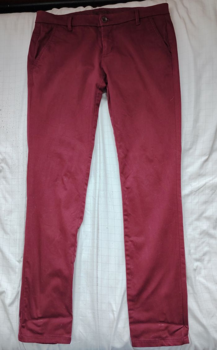 Pantalon bordeaux Only & Sons – Taille 40 (L34) - photo numéro 3