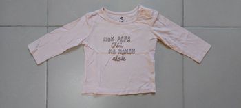 Tshirt manche longue Mon papa chéri m'a maman adorée 12 mois