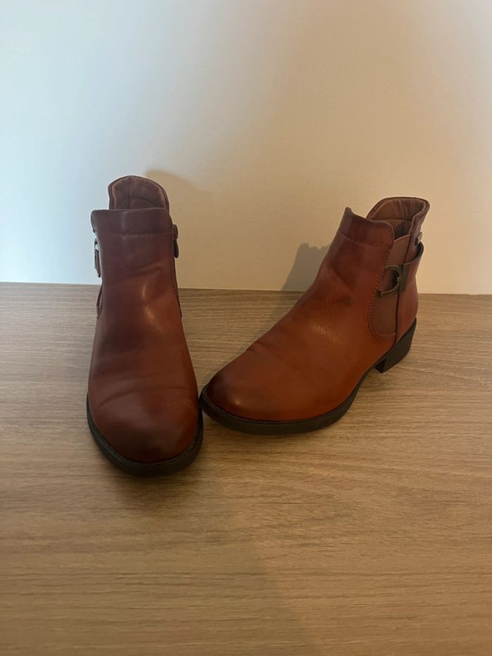 🟤 Boots marron effet vieilli – Super Mode - Pointure 36