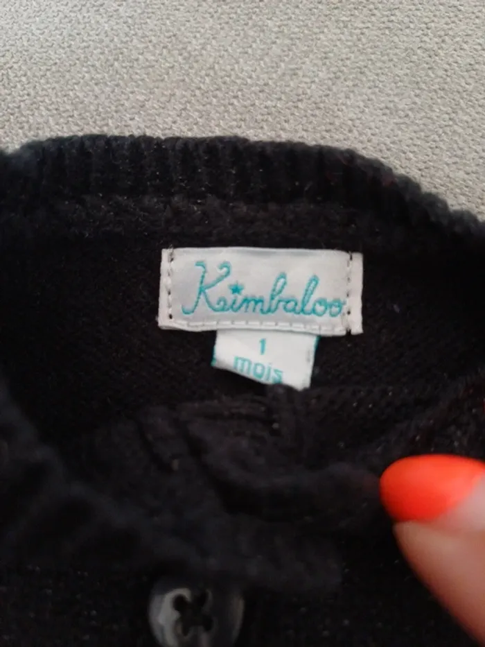 Gilet kimbaloo noir à pailette taille 1 mois - photo numéro 3