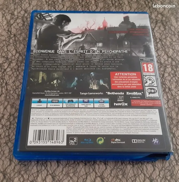 Jeu PS4 the evil within en très bon état - photo numéro 3