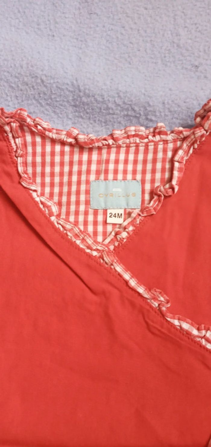 Blouse cache cœur Cyrillus taille 24 mois - photo numéro 3