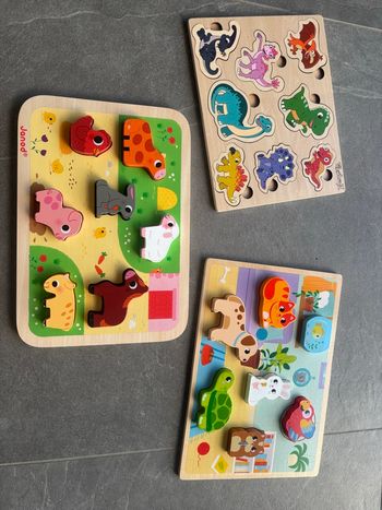 Lot de 3 puzzles en bois pour enfants