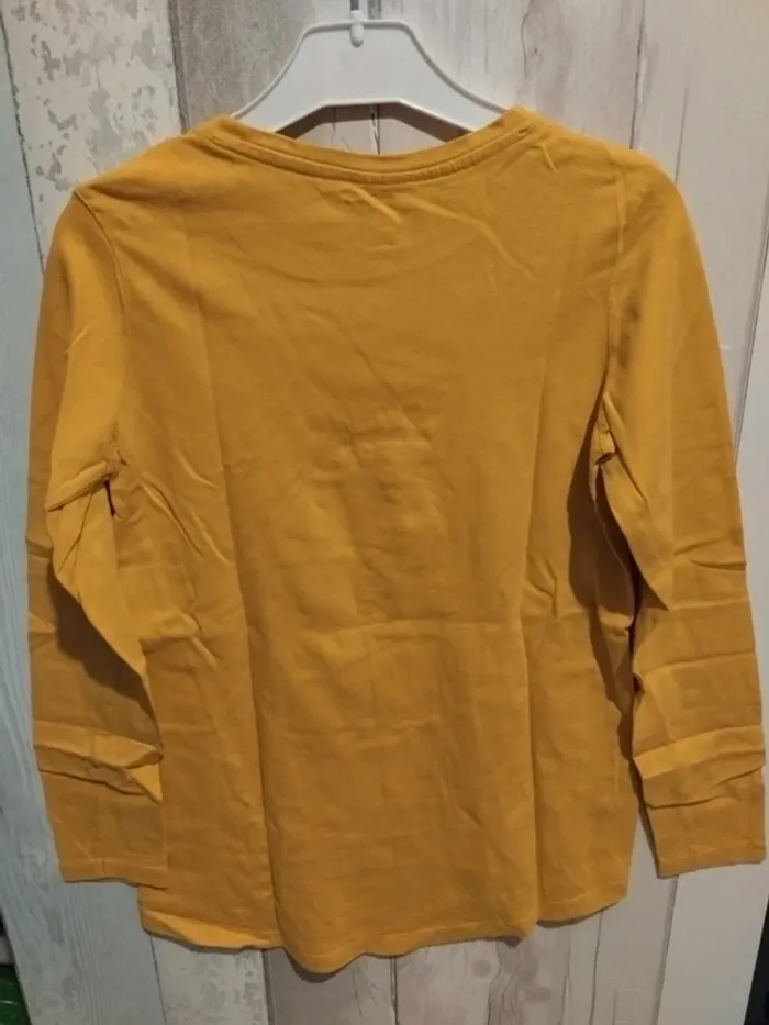 T-shirt manches longues moutarde - photo numéro 4