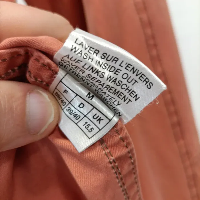 Chemise Aigle Corail pastel - M - 100% coton - résistante - surpiqûres marron - 2 poches plaquées - photo numéro 7