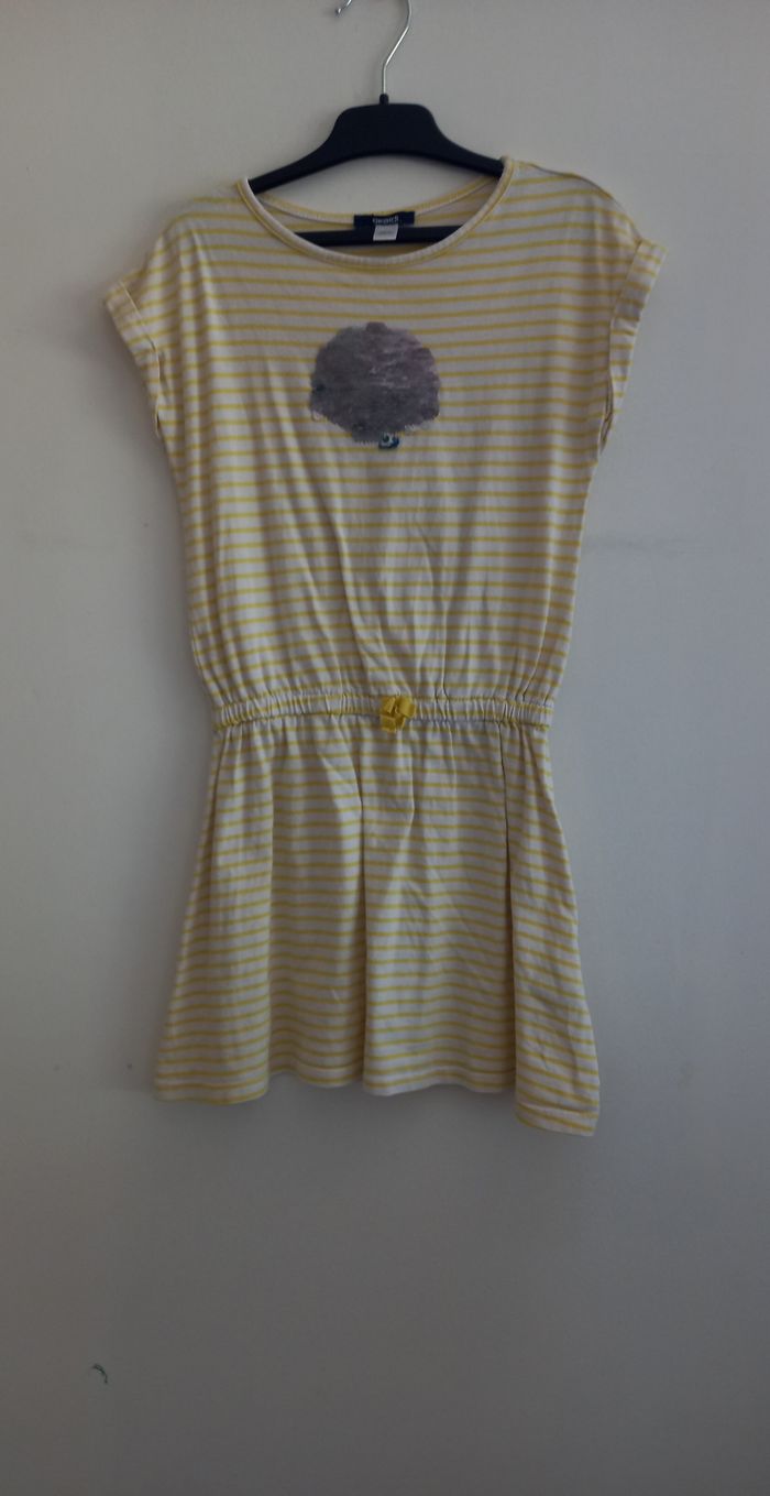 Robe rayé jaune okaidi 8 ans
