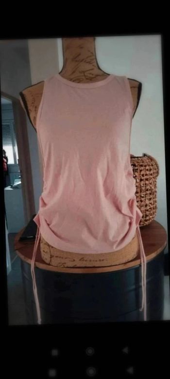 Top  haut  débardeur  rose taille s