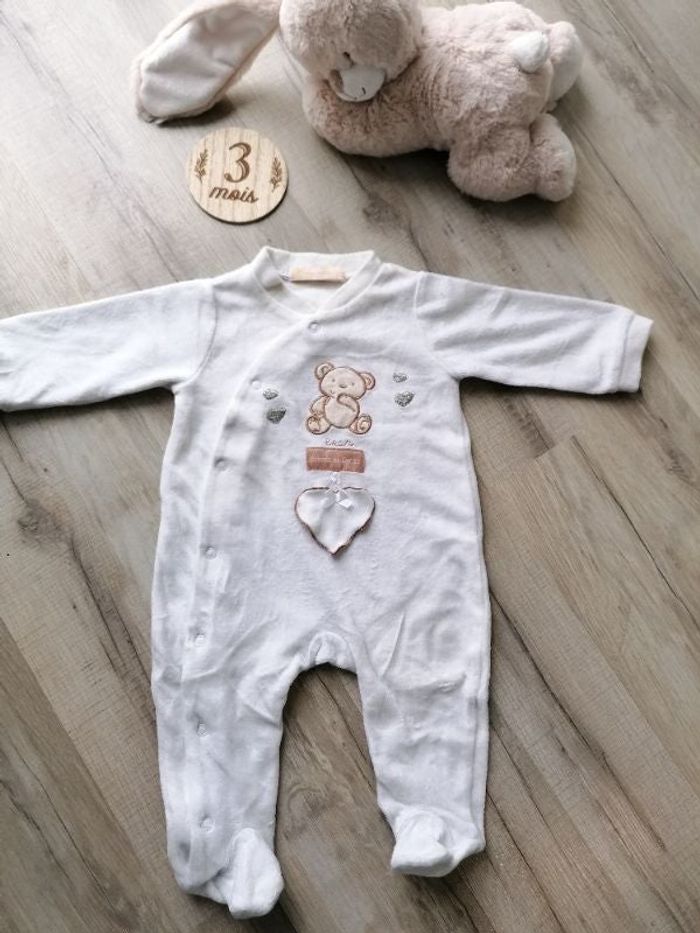 pyjama velours 3 mois mixte