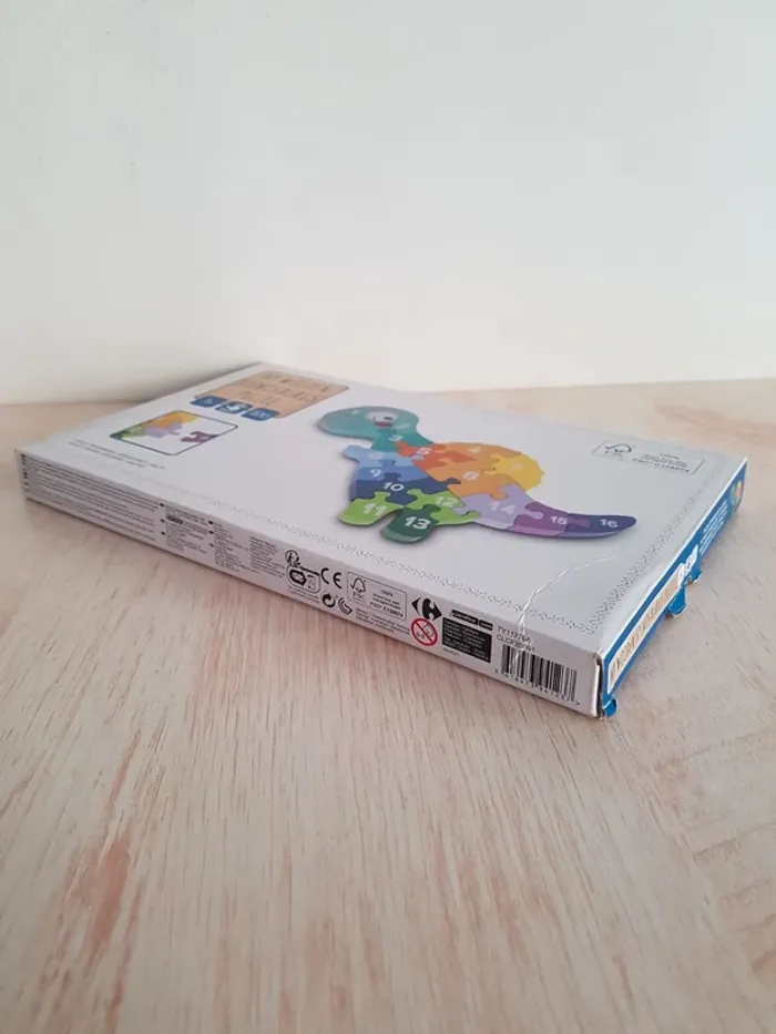 Puzzle spinosaure en bois chiffres et couleurs - photo numéro 19