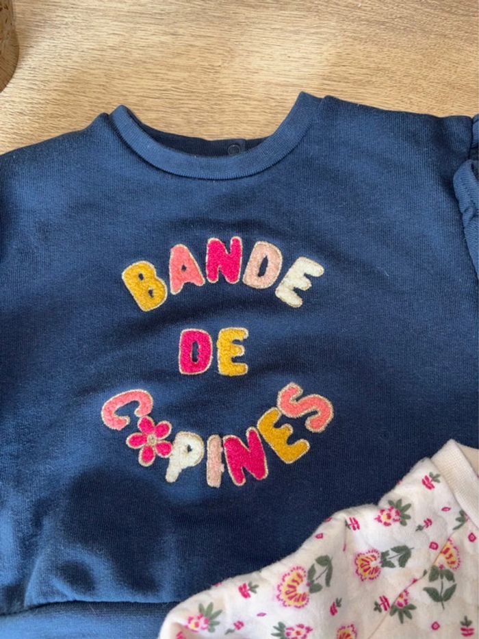 Lot 2 sweat 9 mois fille - photo numéro 2