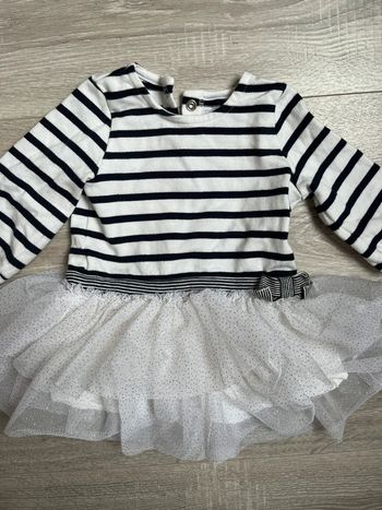 Robe à rayure marinière et tulle paillette 6 mois