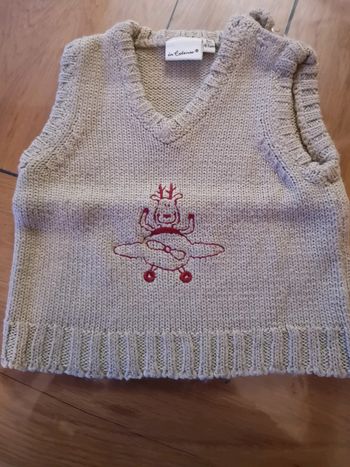 Pull de Noël sans manches 6 mois garçon