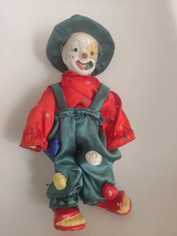 Clown porcelaine vintage 31 cm
