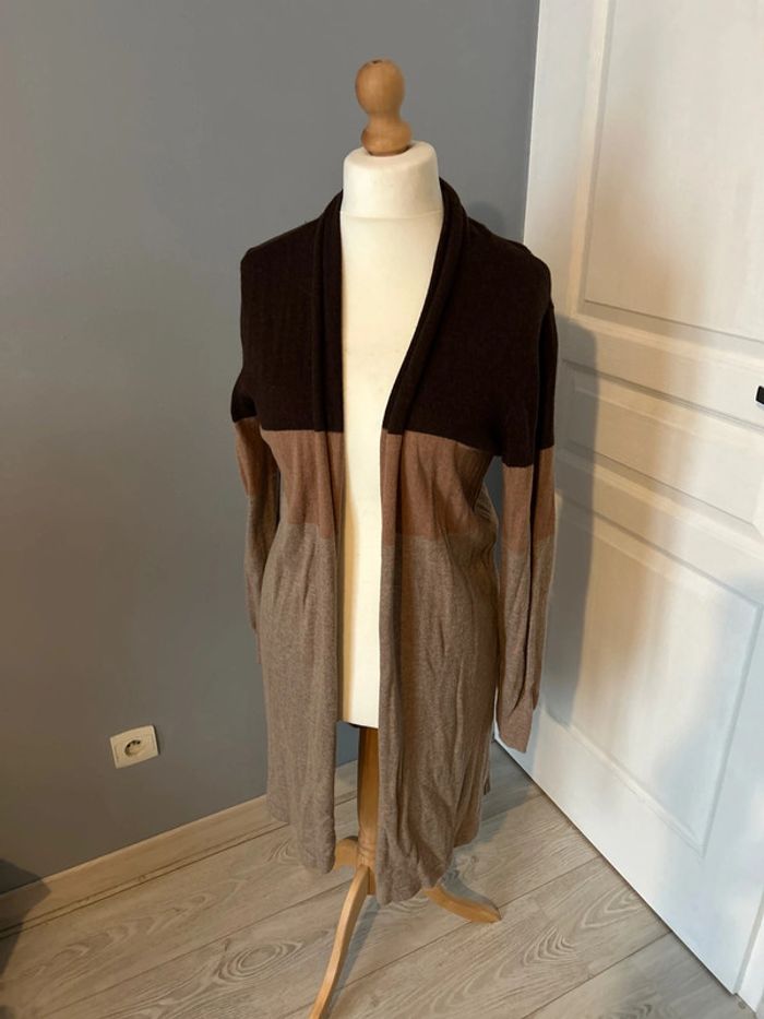 Gilet long marron Monoprix T2