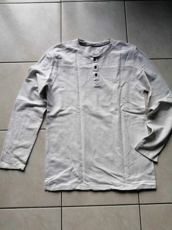 tee shirt manches longues S blanc kiabi