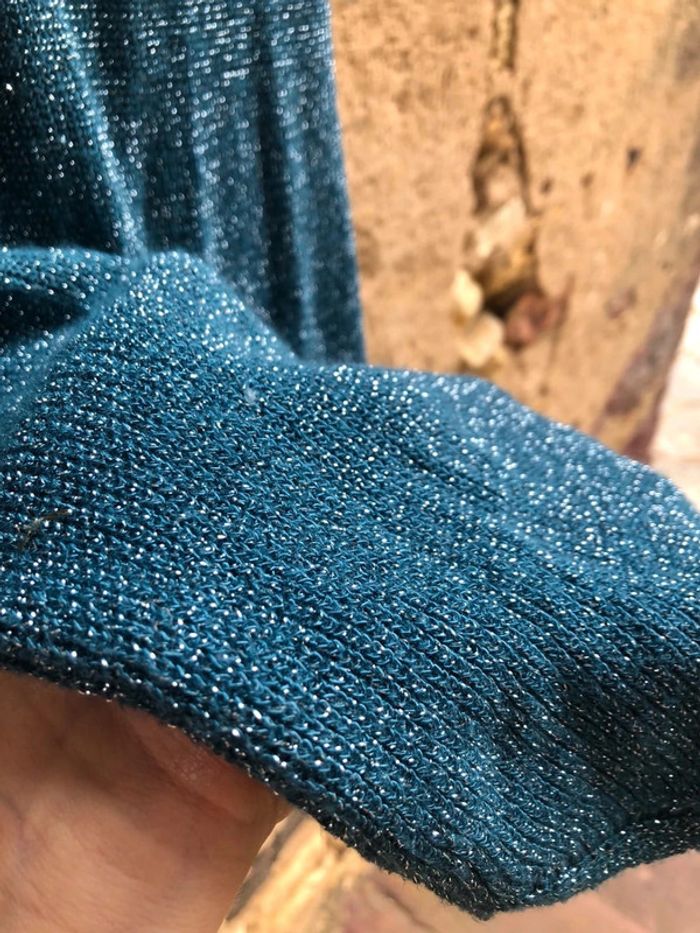Débardeur bleu à paillettes - photo numéro 4