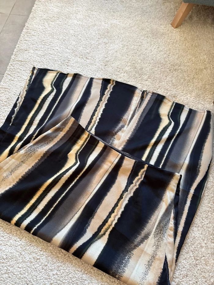 Jupe longue noire et beige style zèbre - Vero Moda taille M - photo numéro 7