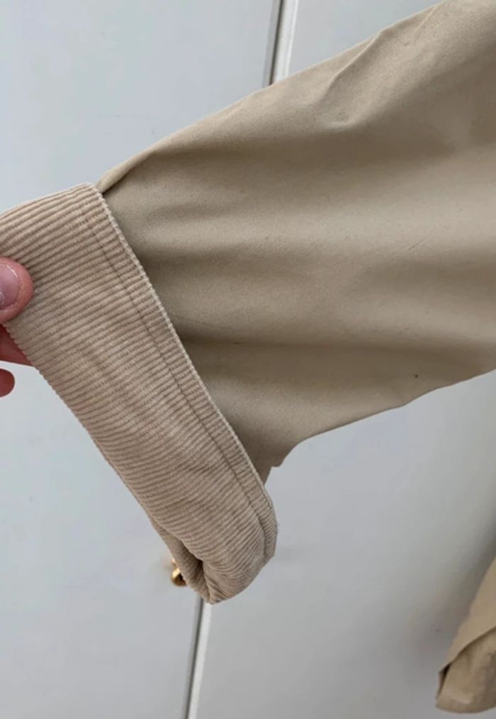 Ancien trench trench-coat Lafayette collection - beige velours sur les manches - photo numéro 5