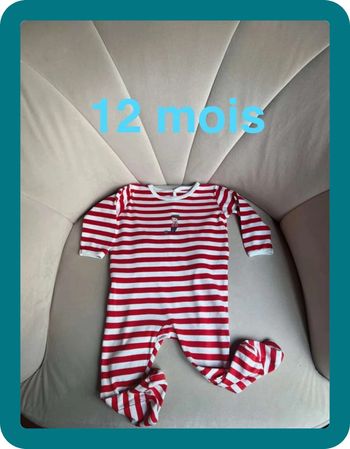 Pyjama rayé coton léger 12 mois - Petit Bateau