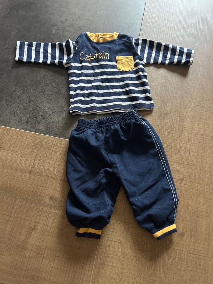 Ensemble pantalon et t-shirt manches longues bébé taille 3 mois