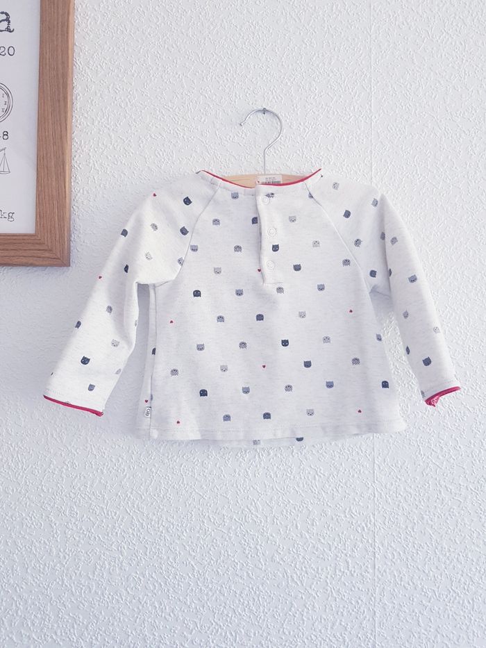 Obaïbi - Pull manches longues, col rond - Motifs : chats (12 mois) - photo numéro 3