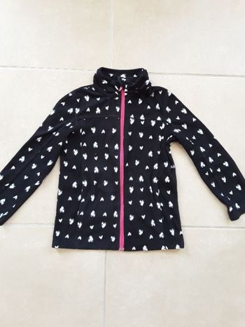 Gilet polaire noire et blanc fille 8 ans TISSAIA TBE