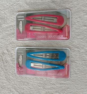 2 paires de barettes clic-clacs d'environ 9cm