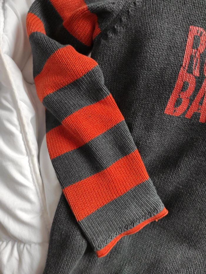 Pull orange et gris anthracite - photo numéro 4